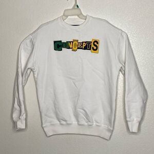CONCEPTS White Randsom Crewneck 100% Cotton Sweatshirt Size XS